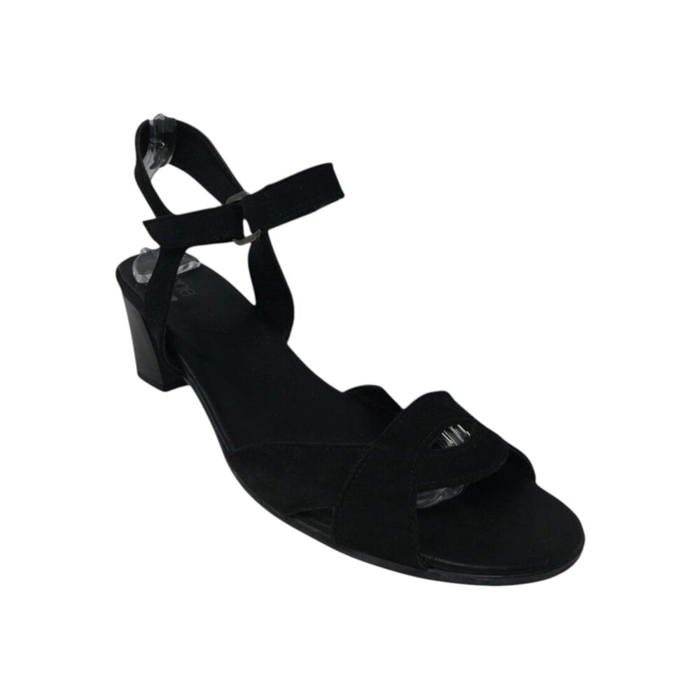 Arche Black Leather Open Toe Block Heel Sandals Made in France Womens 42 US 10